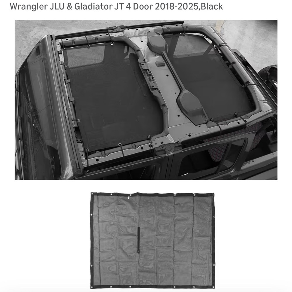 Jeep Wrangler Black Sunshade for JLU & Gladiator JT